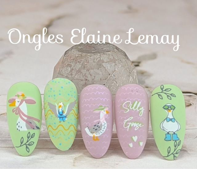 Silly Goose (CjS-396) Etched Nail Art Stamping Plate