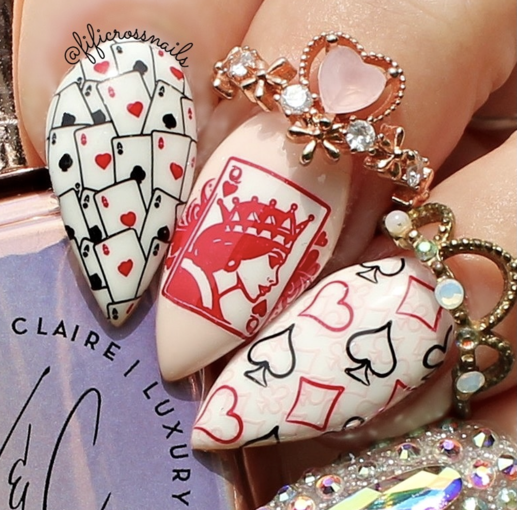 Stack the Deck (CjS-402) Etched Nail Art Stamping Plate