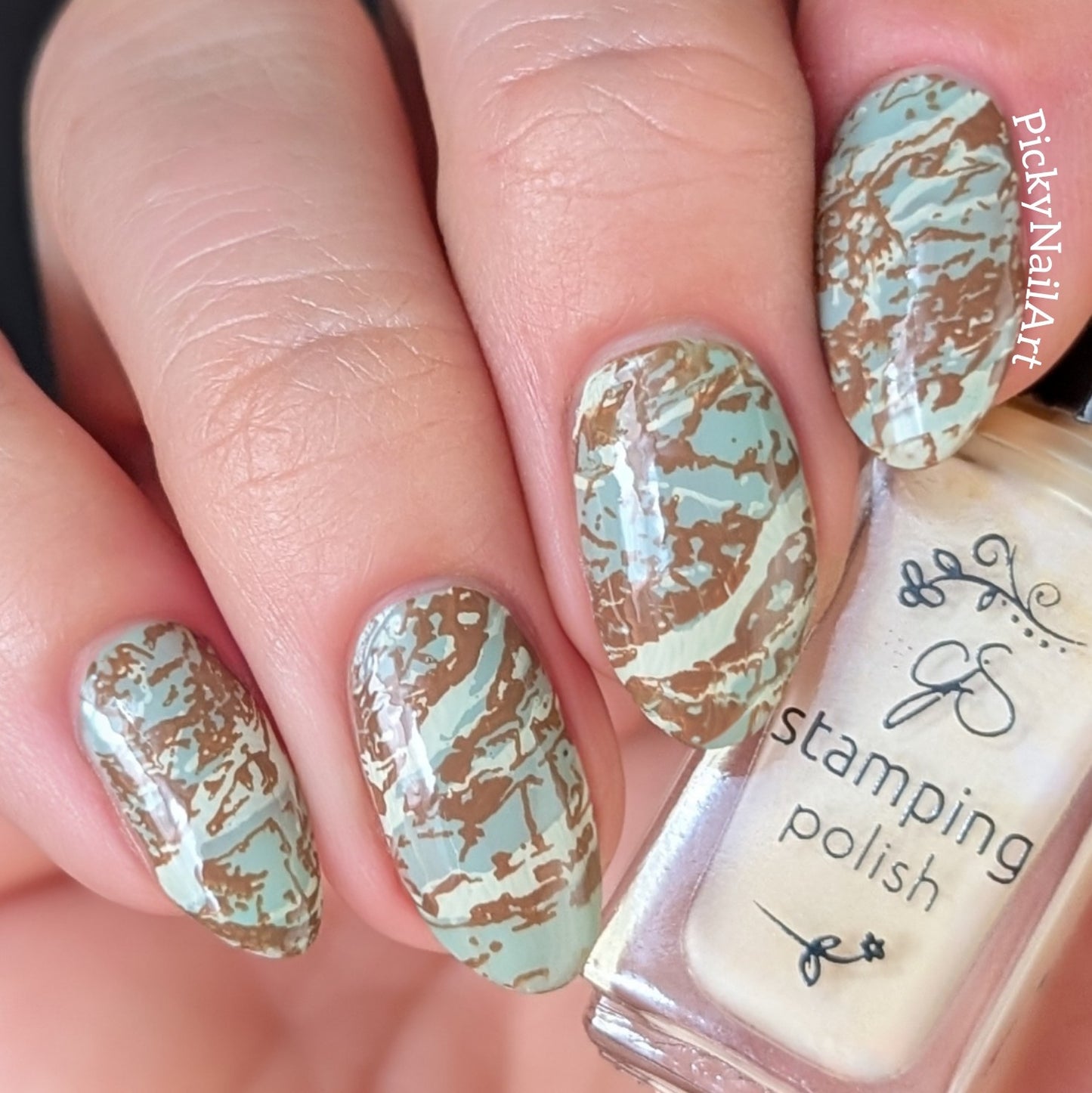 Marble Crush (CjS-405) Etched Nail Art Stamping Plate