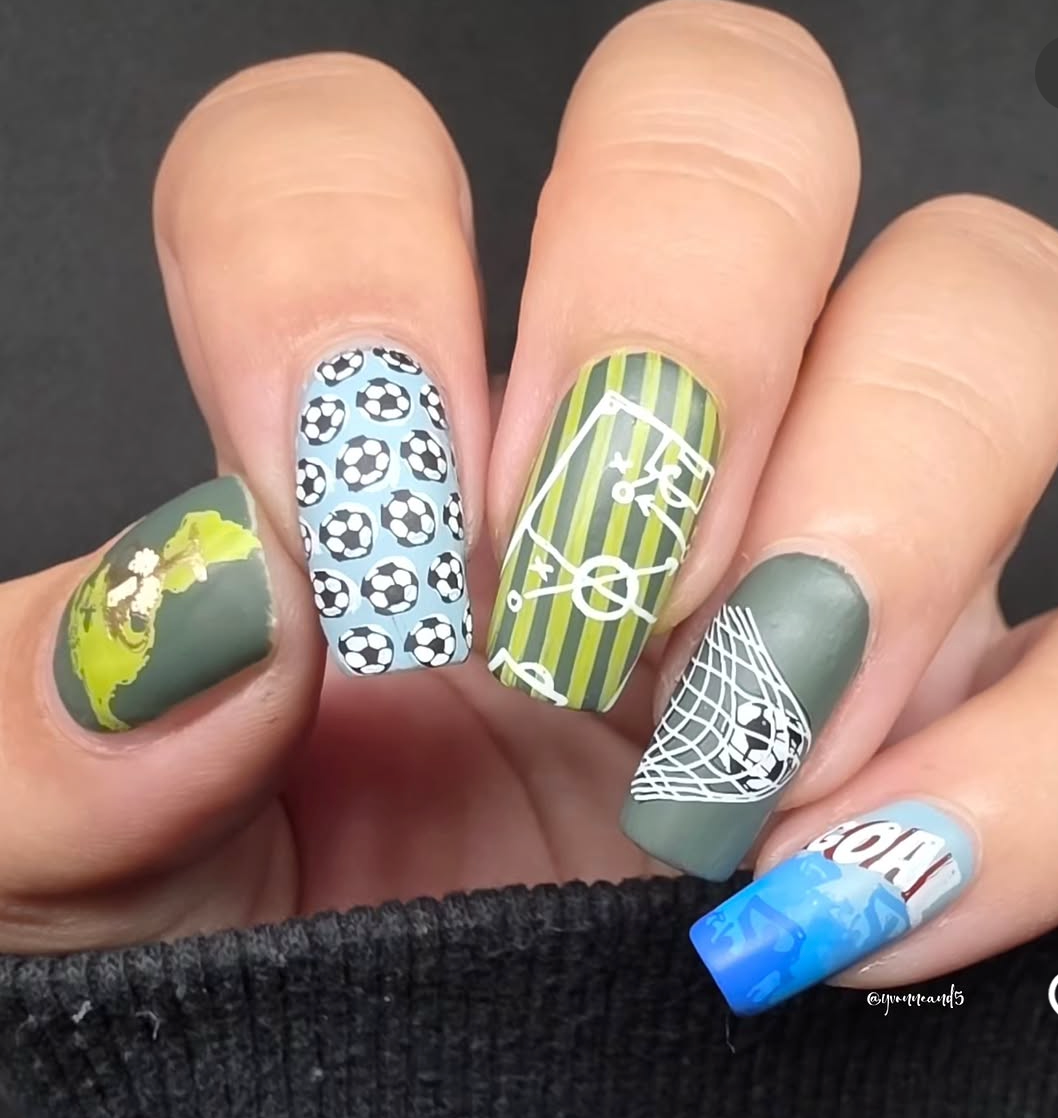 The Beautiful Game (CjS-408) Etched Nail Art Stamping Plate
