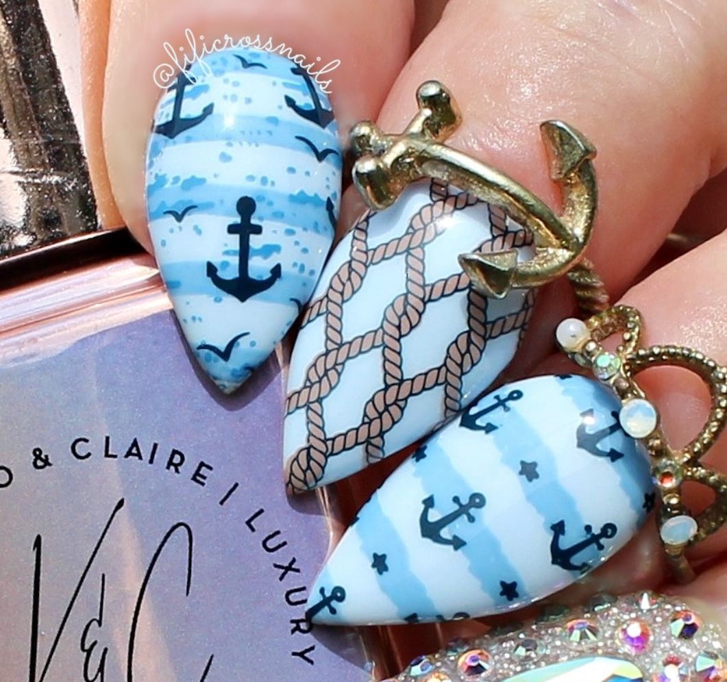 Salty Air & Sea Flair (CjS-414) Etched Nail Art Stamping Plate