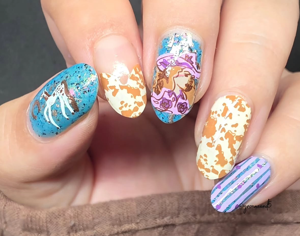 Cool Cowgirl (CjS-415) Etched Nail Art Stamping Plate