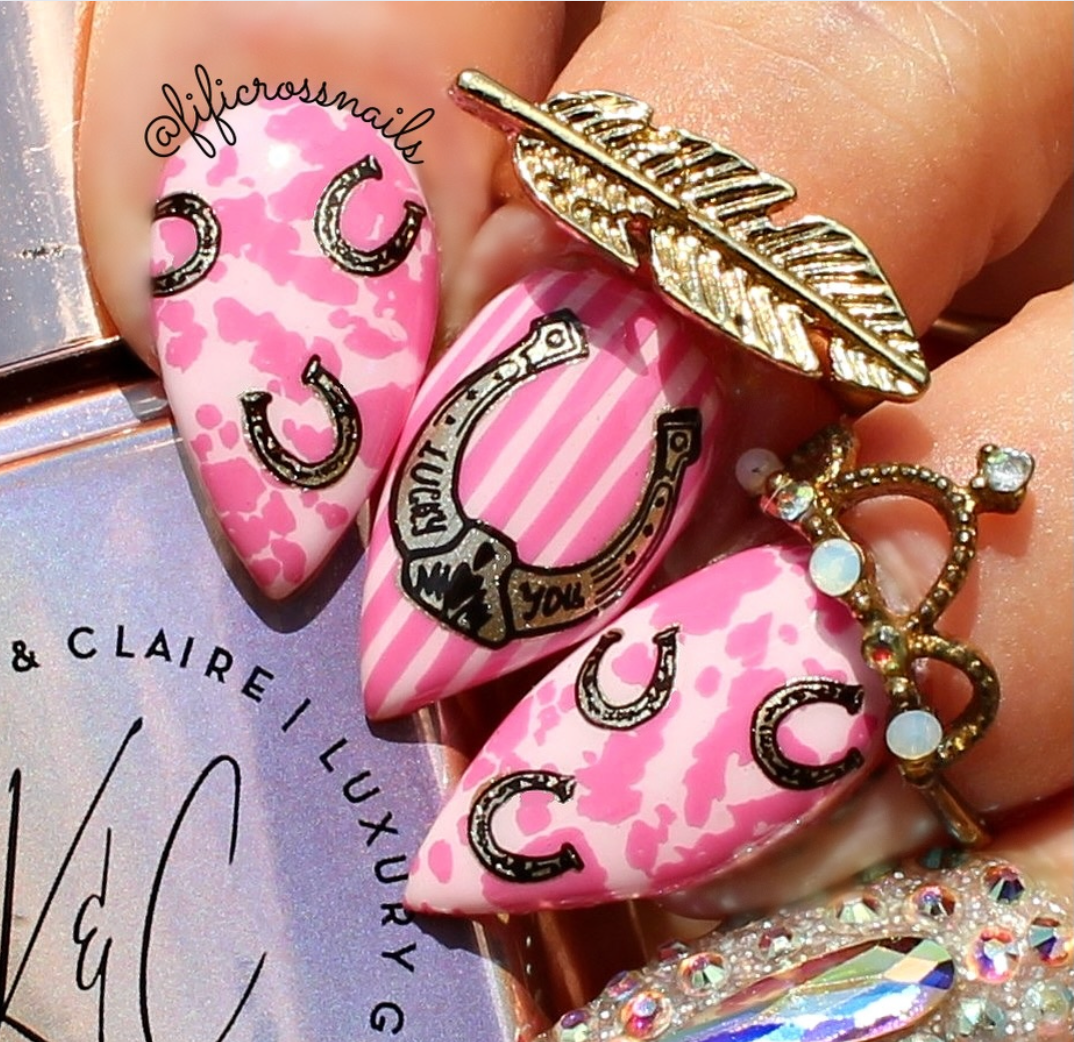 Cool Cowgirl (CjS-415) Etched Nail Art Stamping Plate