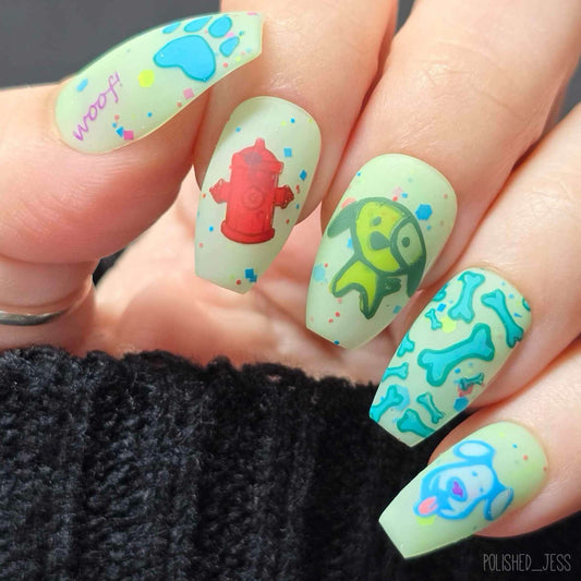 Woof (CjS-61) Steel Nail Art Stamping Plate