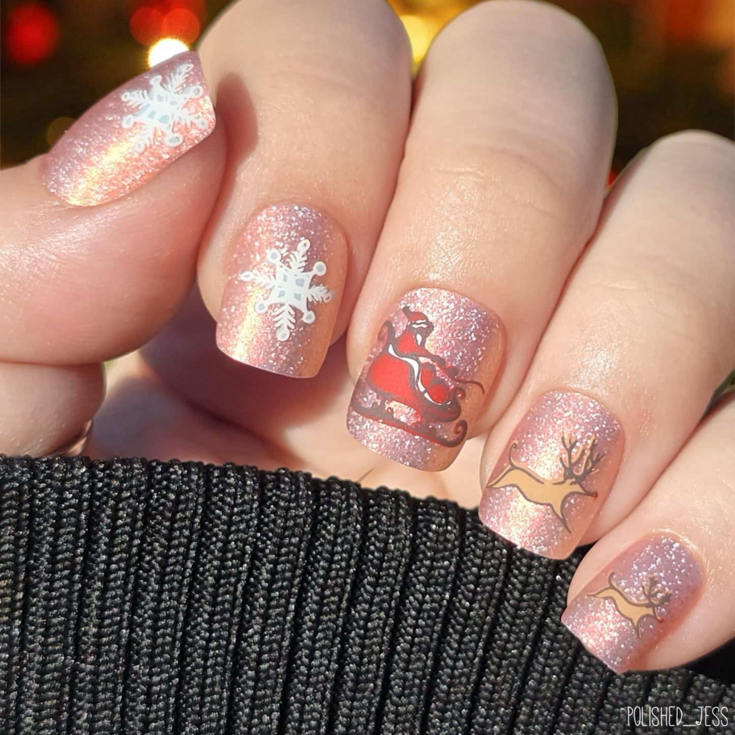 Santa's Sleigh (CjSC-04) Etched Nail Art Stamping Plate