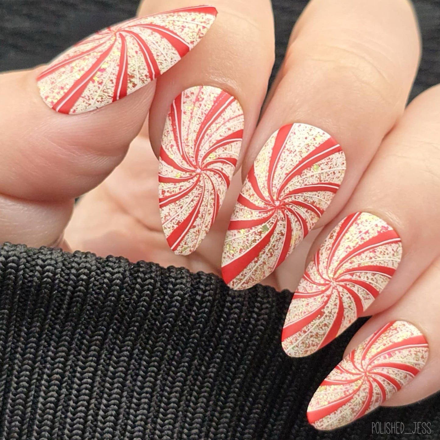 Peppermint Parade (CjSC-100) Etched Nail Art Stamping Plate
