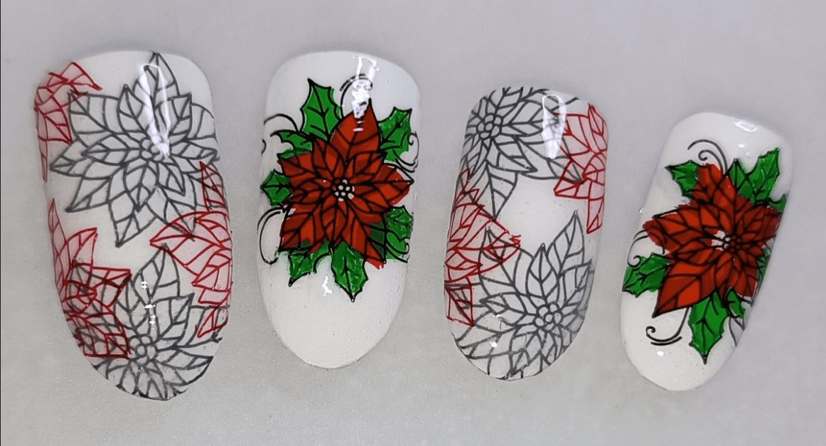 set-of-nail-tips-with-stunning-layered-nail-art-designs-of-poinsettias