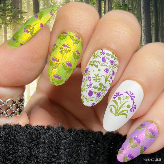Pretty Clover (CjSH-105) Steel Nail Art Layered Stamping Plate