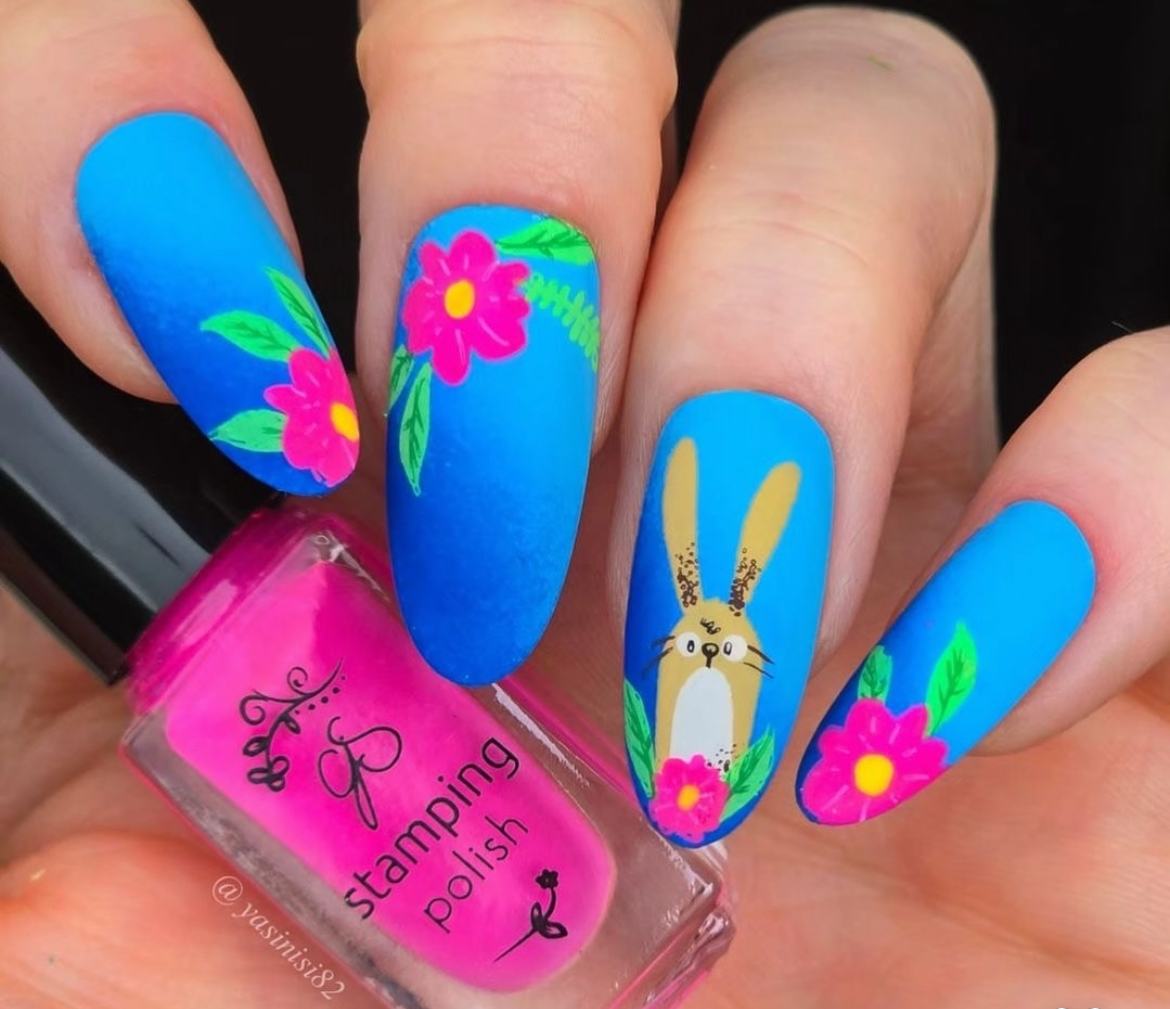 Bunny Bliss (CjSH-112) Steel Nail Art Layered Stamping Plate