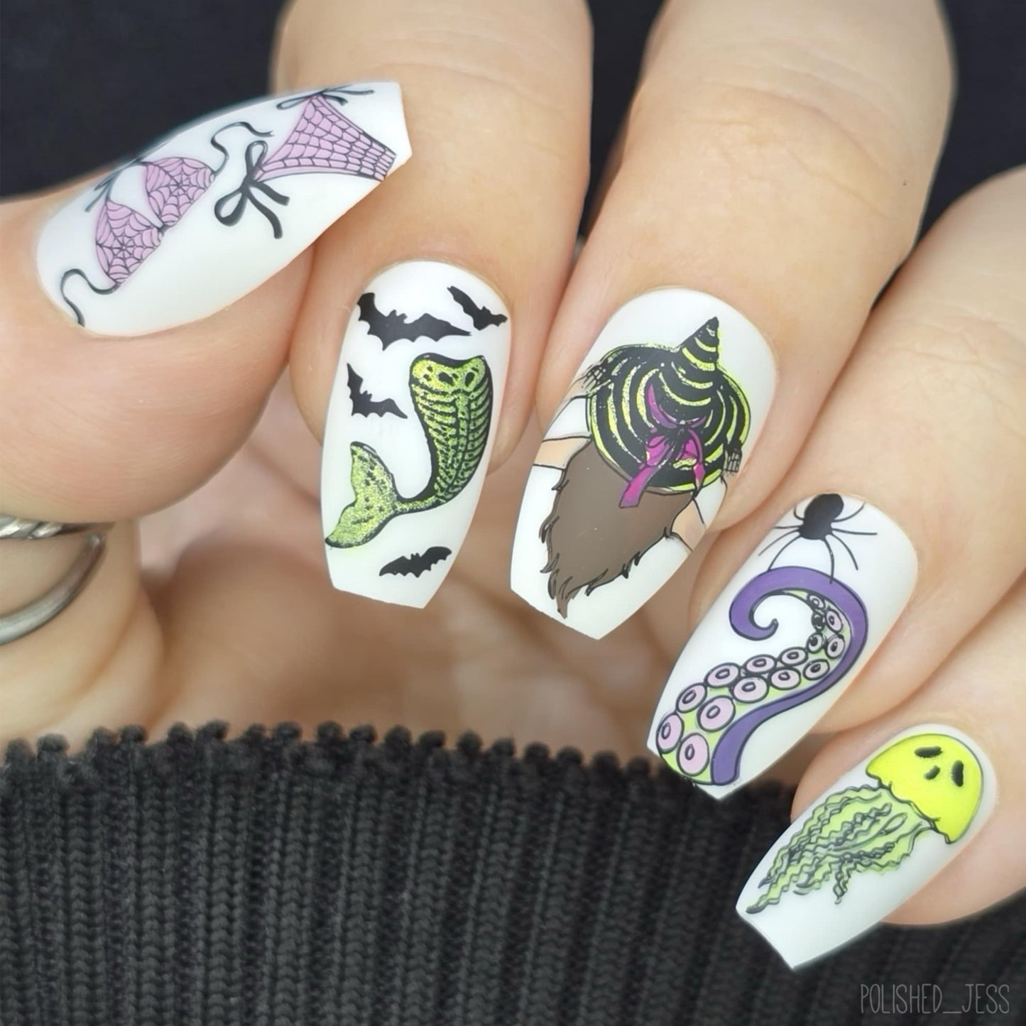 Creepy Beach (CjSH-127) Etched Nail Art Stamping Plate