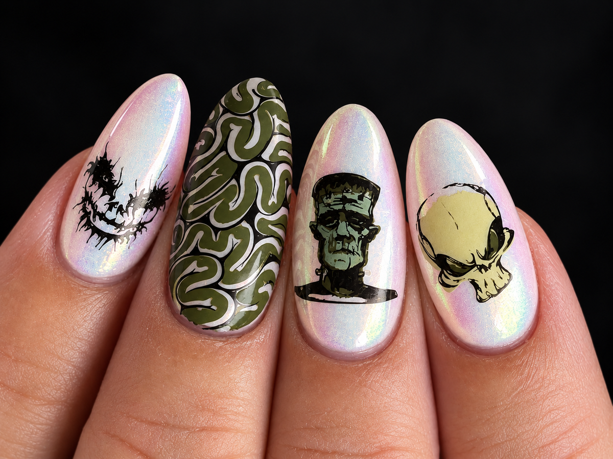 Freaky Little Friends (CjSH-130) Etched Nail Art Stamping Plate