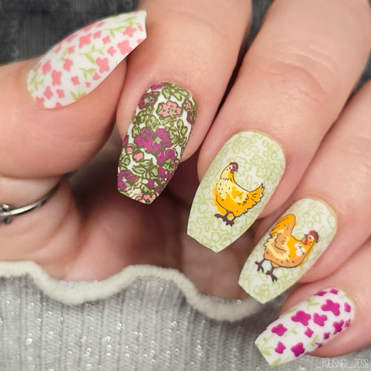Easter on the Prairie (CjSH-136) Etched Nail Art Stamping Plate