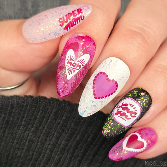 Super Mom! (CjSH-138) Etched Nail Art Stamping Plate