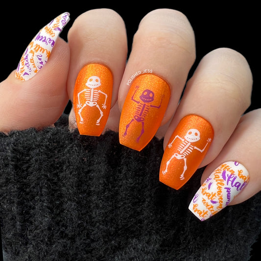 Dancing Skeletons (CjSH-23) Steel Nail Art Layered Stamping Plate