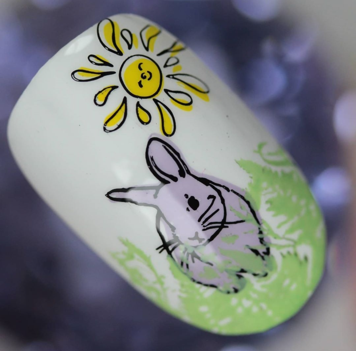 Honey Bunny (CjS H-33) Steel Nail Art Layered Stamping Plate