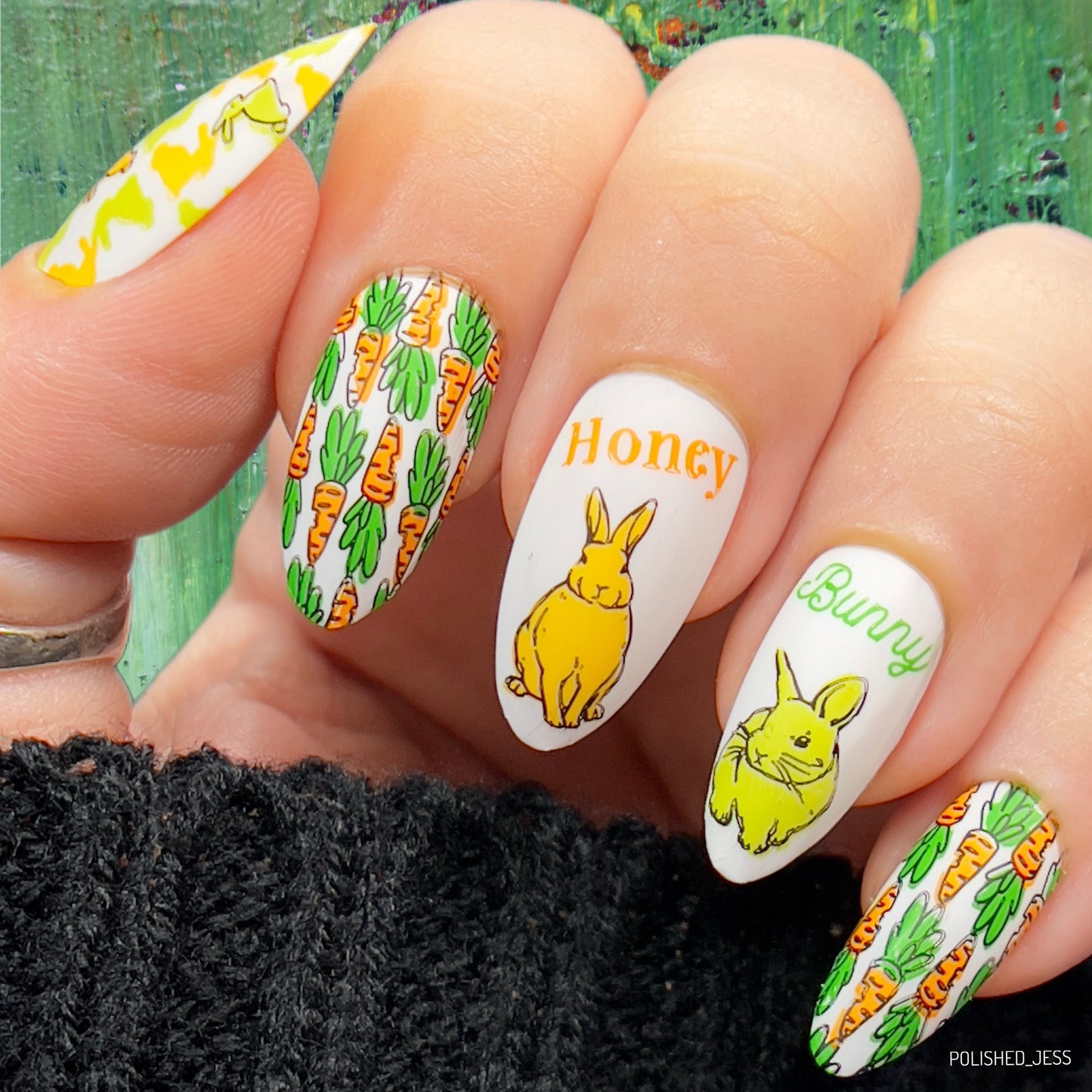 Honey Bunny (CjS H-33) Steel Nail Art Layered Stamping Plate