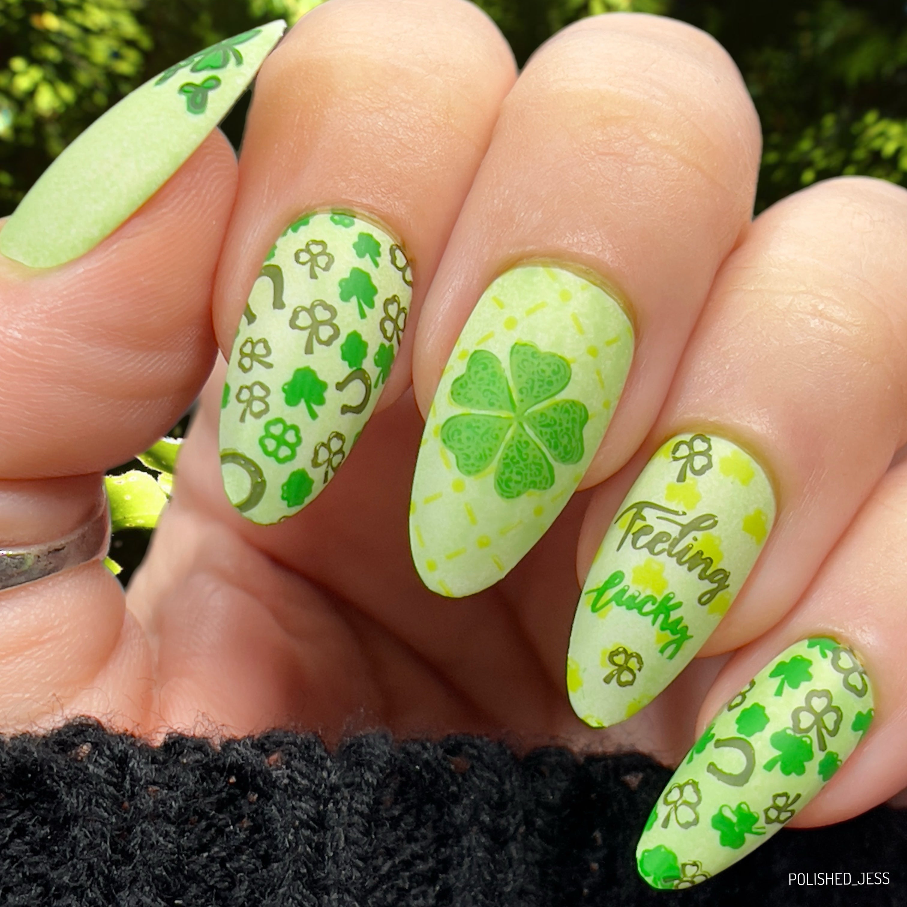Feeling Lucky? (CjSH-50) Steel Nail Art Layered Stamping Plate