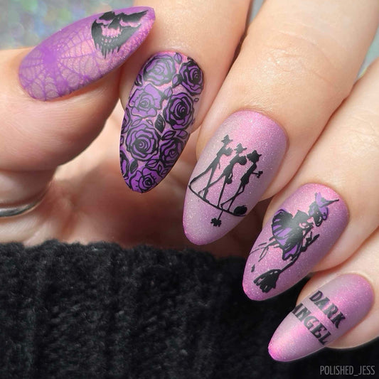 Dark Angel (CjSH-59) Steel Nail Art Layered Stamping Plate