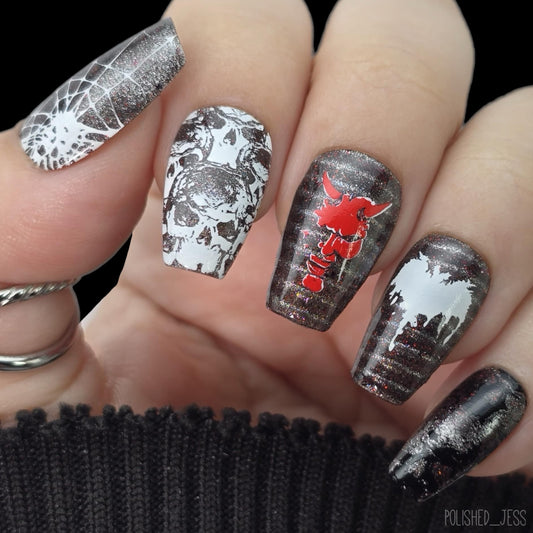 Lil Devil (CjSH-83) Steel Nail Art Stamping Plate