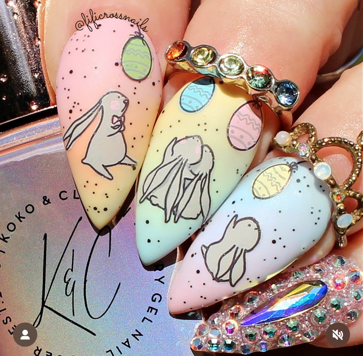 Silly Bunny (CjSH-87) Steel Nail Art Layered Stamping Plate