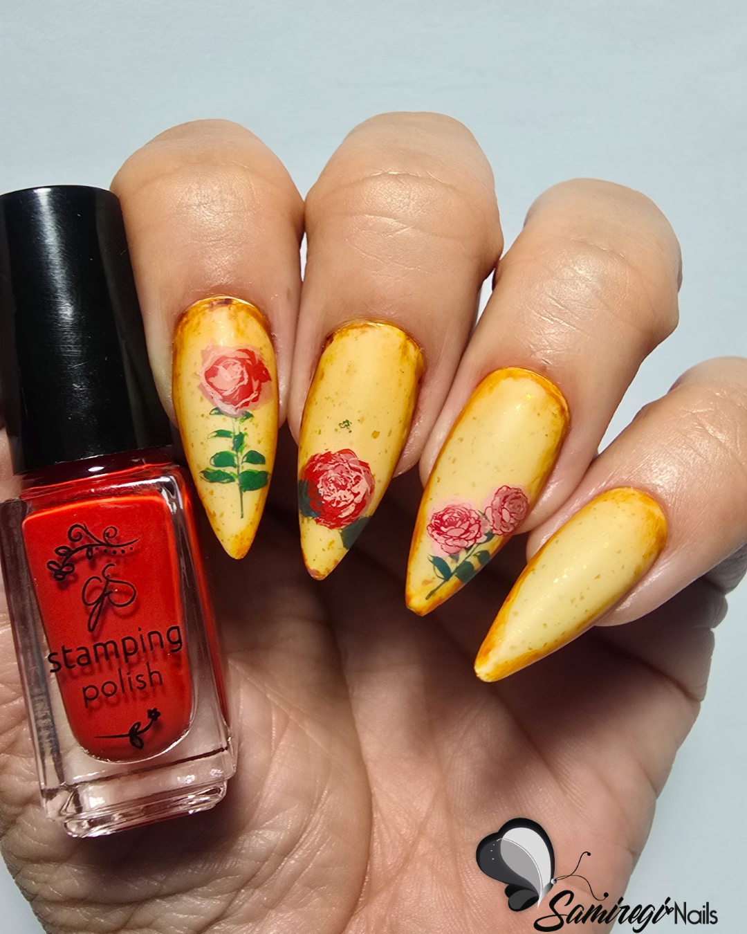 Roses Floral Garden (CjSLC-13) - Steel Nail Art Stamping Plate