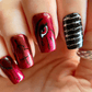 striking-manicure-with-nail-art-designs-of-barbwire-and-blood-dripping-heart