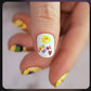 single-manicured-thumb-nail-with-cute-nail-art-design-of-heart-and-retro-flower-with-words-love-more