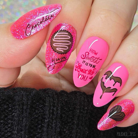 Sugar Rush (CjSV-53) Steel Nail Art Layered Stamping Plate
