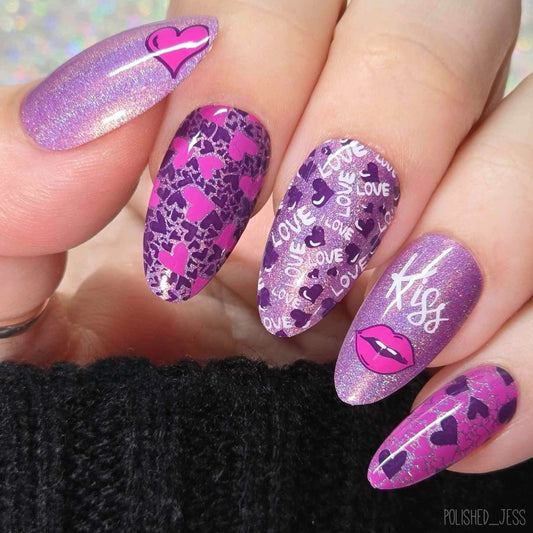 Lovestruck (CjSV-54) Steel Nail Art Layered Stamping Plate