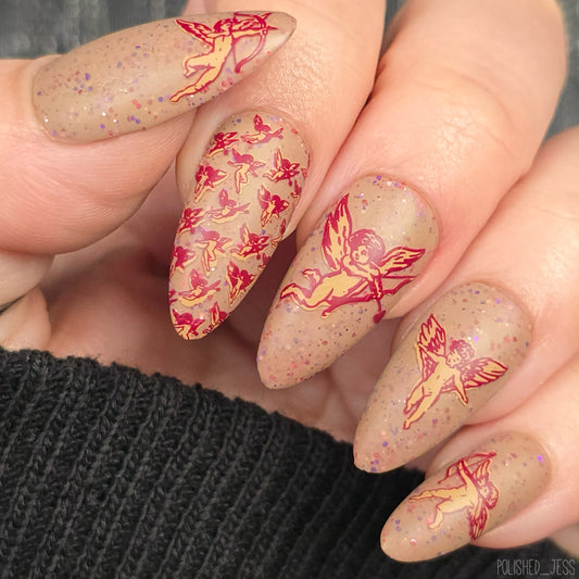 Cupid's Canvas (CjSV-57) Etched Nail Art Stamping Plate