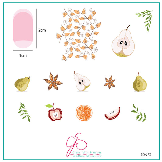 layered-nail-art-stamping-plate-inspo-card-with-colorful-designs-of-apples-pears-star-anise-ad-autmn-leaves