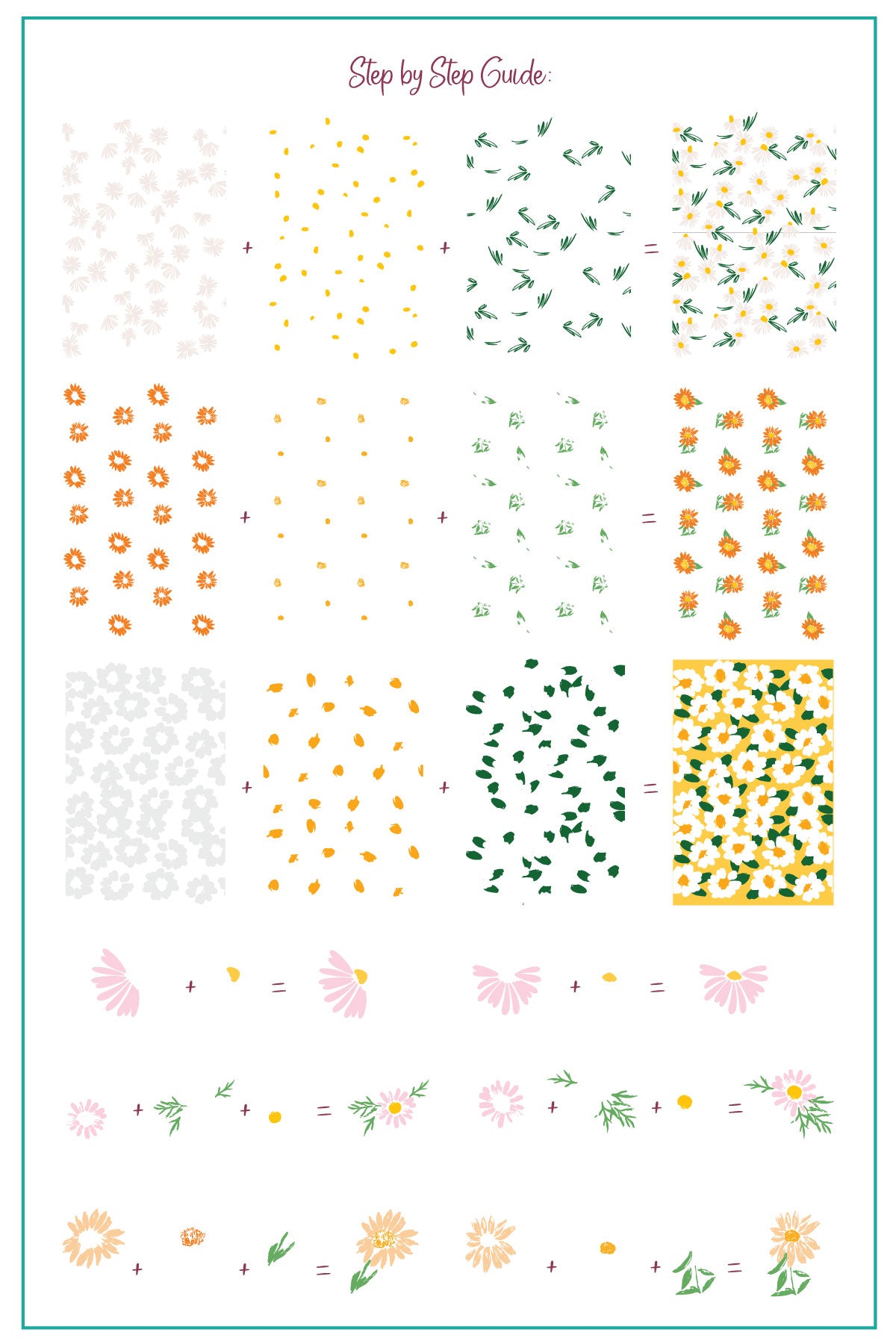 Crazy for Daisies (CjS-385) Steel Nail Art Layered Stamping Plate