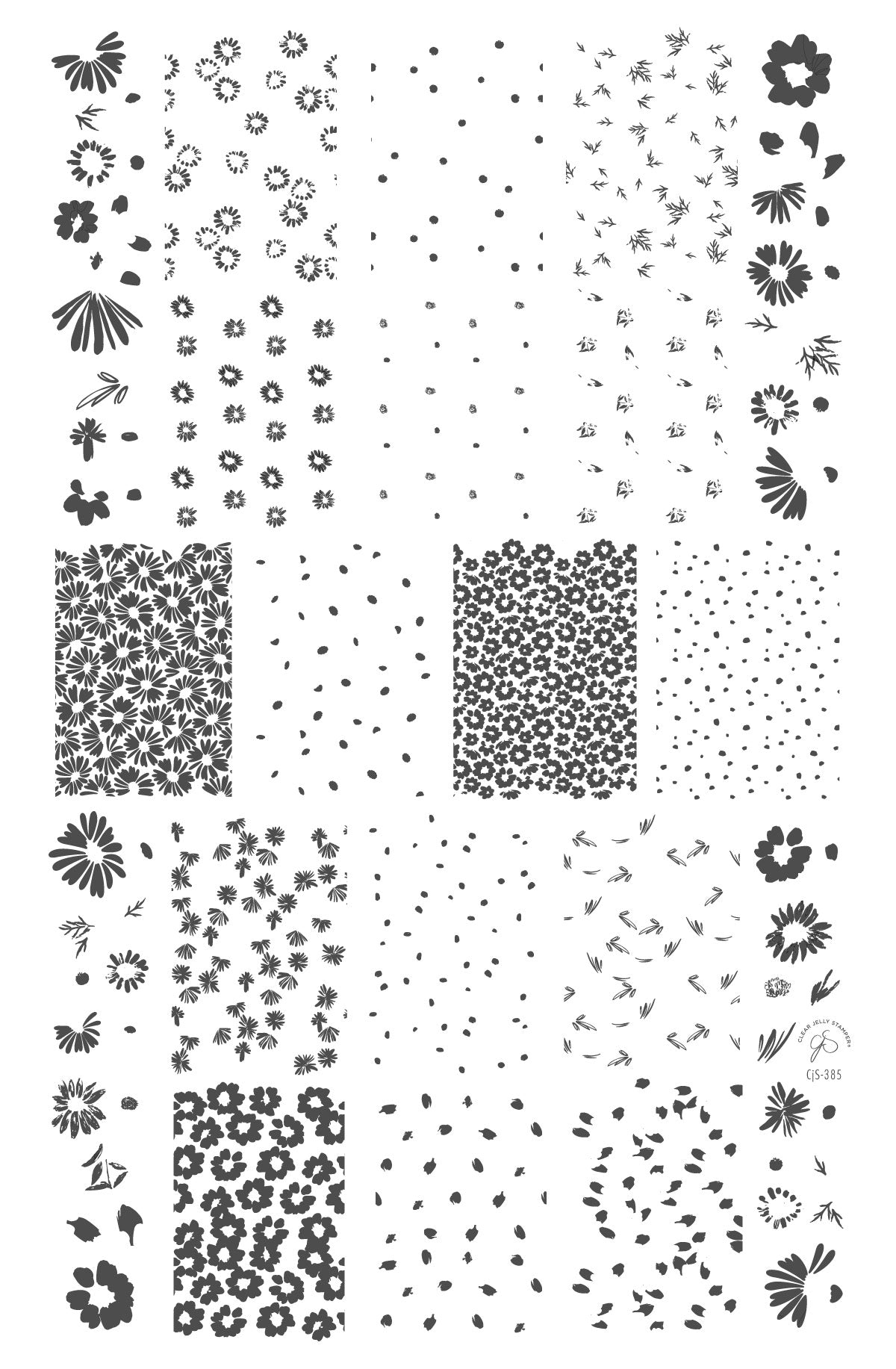Crazy for Daisies (CjS-385) Steel Nail Art Layered Stamping Plate