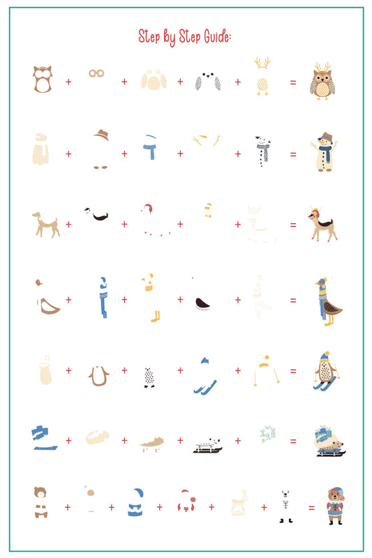 clear-jelly-stamper-layered-nail-art-stamping-plate-how-to-card-with-colorful-designs-of-gifts-ice-skates-woodland-animals-and-words-of-nail-art