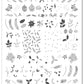 clear-jelly-stamper-layered-nail-art-stamping-plate-wth-designs-of-mistletoe-holly-leaves-winter-foliage-and-words-for-nail-art