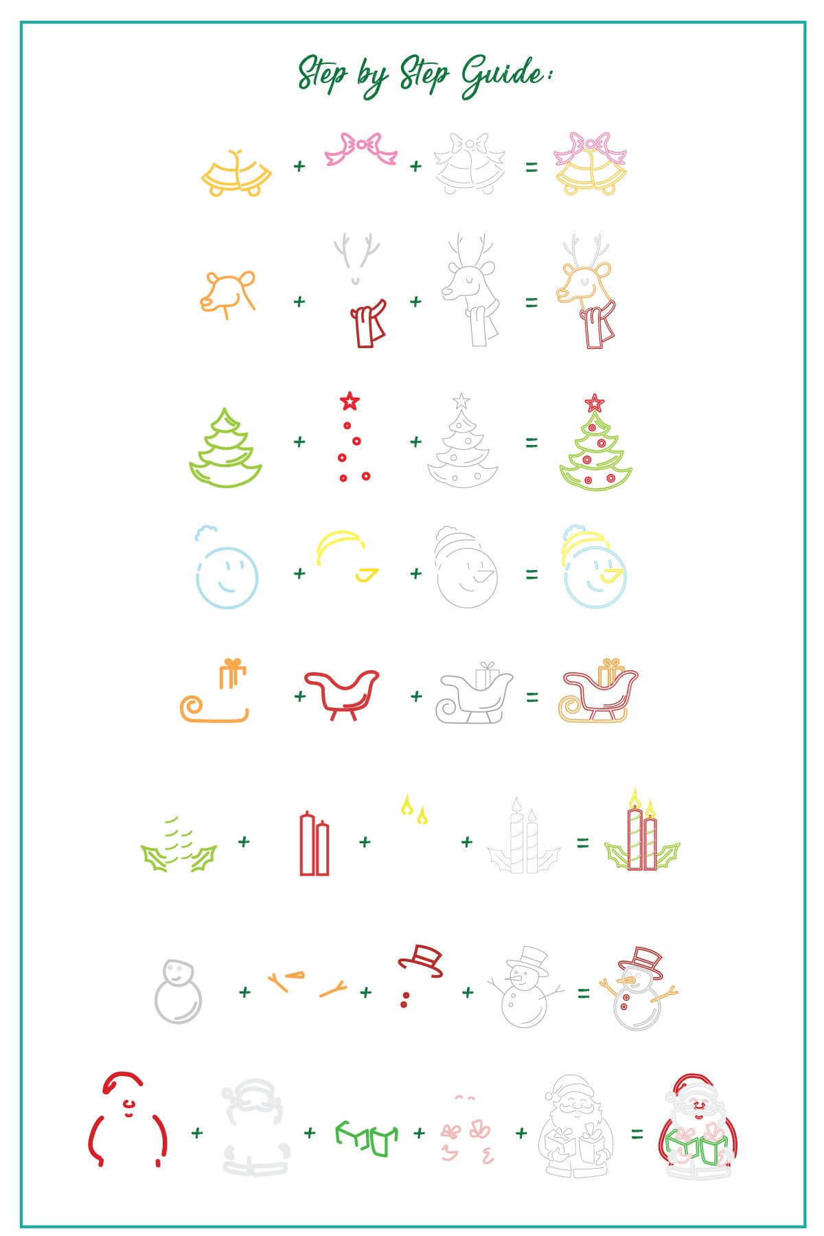 Neon Christmas (CjSC-92) Steel Nail Art Layered Stamping Plate