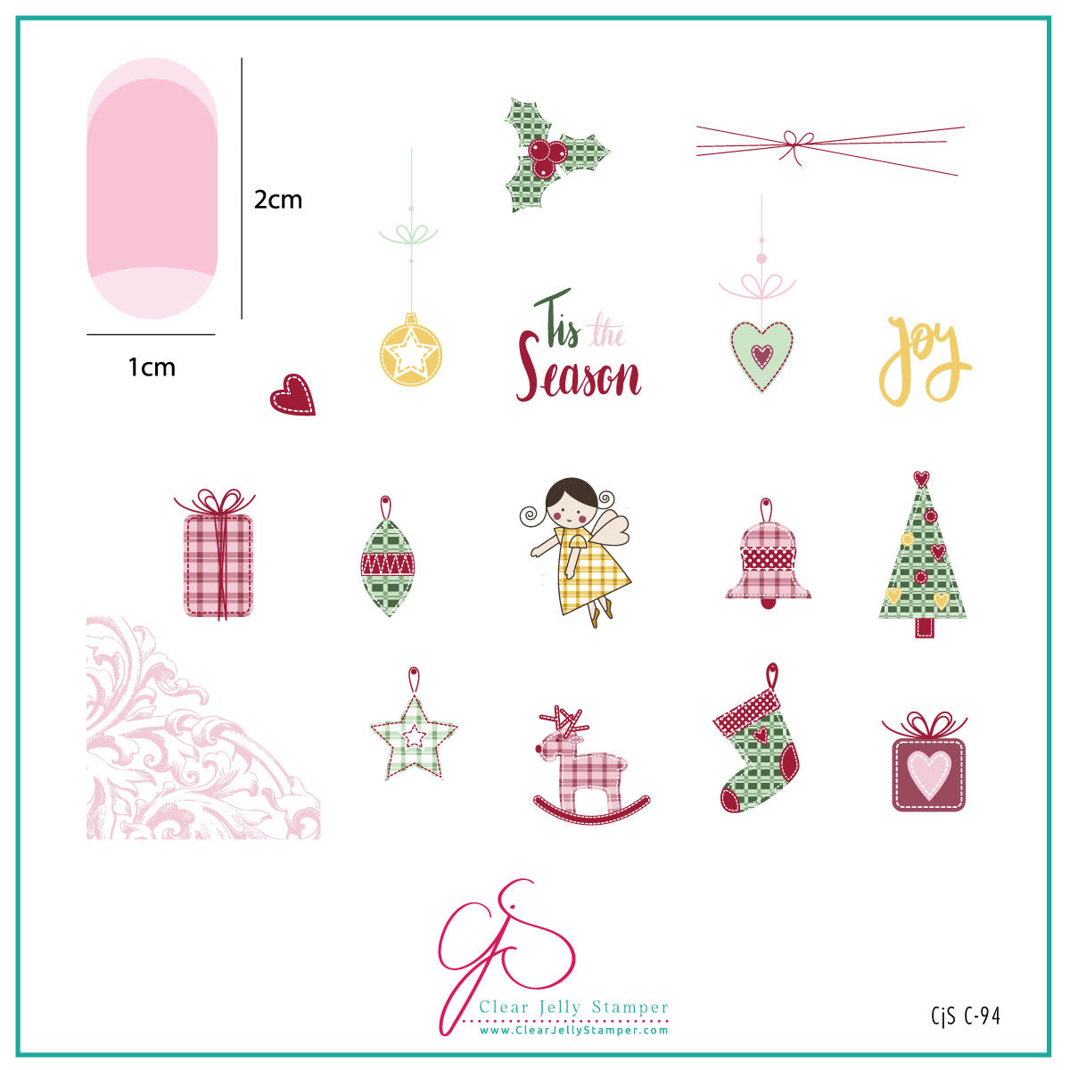 Tis the Season (CjSC-94) Etched Nail Art Stamping Plate
