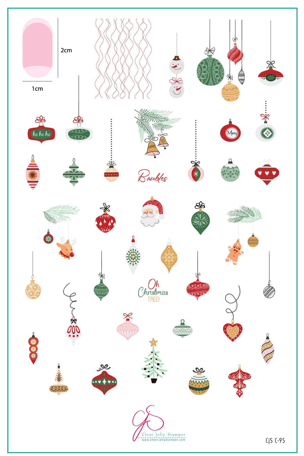 Oh Christmas Tree (CjSC-95) Etched Nail Art Stamping Plate