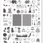 layered-nail-art-stamping-plate-with-designs-of-pumpkins-skeletons-baroque-patterns-bats-and-words-for-nail-art