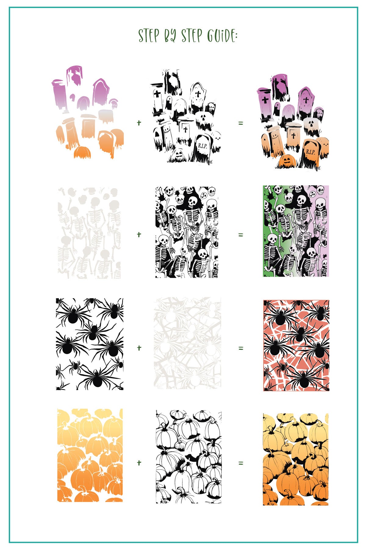 Wallpaper - Nightmare Nights (CjSH-122) Steel Nail Art Layered Stamping Plate