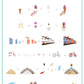 layered-nail-art-stamping-plate-how-to-card-with-colorful-gelato-woman-scooter-boat-mountains-and-words-for-nail-art