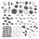 Sunflowers (CjS-163) Steel Stamping Plate 8 x 8 Clear Jelly Stamper 