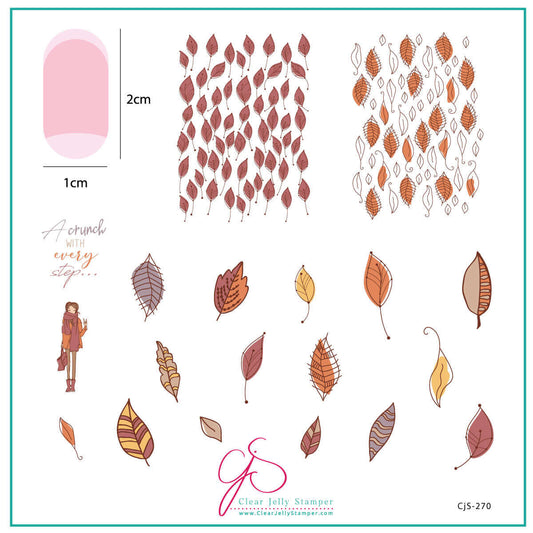 layered-nail-art-stamping-plate-inspo-card-with-colorful-nail-art-designs-of-fall-leaves-and-girl-and-words-for-nail-art