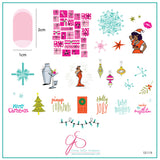 A Very PinUp Christmas (CjSC-76) Steel Nail Art Stamping Plate