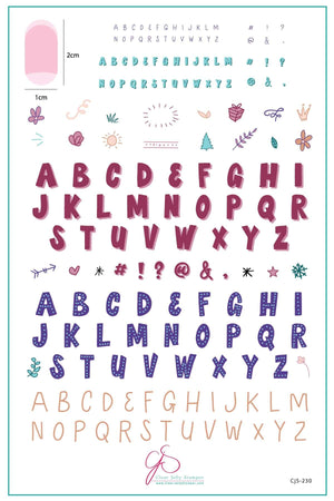 Alphabet - Party (CjS-230) Steel Nail Art Stamping Plate