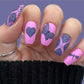 Bright-manicure-with-nail-art-designs-of-delicate-lace-butterfly-dragonfly-and-heart