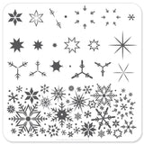 Snowflakes (CjS-03) - Steel Nail Art Stamping Plate 6x6 Clear Jelly Stamper 