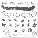 Baby Bugs and Bees (CjS-10) - Steel Nail Art Stamping Plate 6x6 Clear Jelly Stamper 