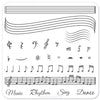 Music and Notes (CjS-11) - Steel Nail Art Stamping Plate 6x6 Clear Jelly Stamper 