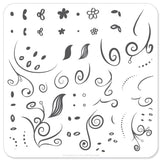 Floral Swirl 1 (CjS-13) - Steel Nail Art Stamping Plate 6x6 Clear Jelly Stamper 